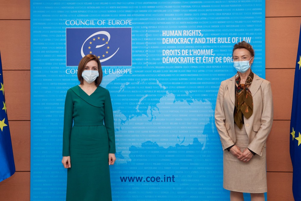 FOTO // Maia Sandu a avut discuții cu Marija Pejčinović Burić, Secretarul General al Consiliului Europei